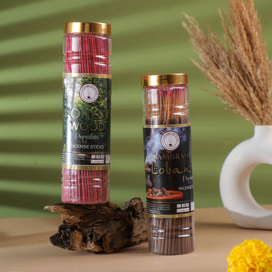 Sambrani Loban And Forest Wood Incense Sticks (Agarbatti) Combo